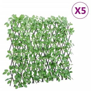vidaXL&nbsp;Treli&ccedil;a de hera artificial extens&iacute;vel 5 pcs 180x65 cm verde