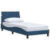 vidaXL Estrutura de cama sem colch&atilde;o Hanko 90x190 cm tecido azul