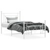 vidaXL Estrutura de cama com cabeceira e p&eacute;s 90x190 cm metal branco