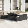 vidaXL Conjunto de Sof&aacute; de Jardim com almofada 9 pcs Preto e Creme
