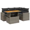 vidaXL 5 pcs conjunto sof&aacute;s de jardim c/ almofad&otilde;es vime PE cinzento