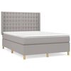 vidaXL Cama com molas/colch&atilde;o 140x200 cm tecido cinzento-claro