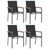 vidaXL Cadeiras de jardim 4 pcs 55x61,5x90 textilene e a&ccedil;o preto