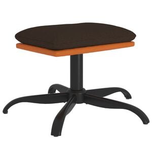 vidaXL Apoio de p&eacute;s 60x60x36 cm tecido/couro artificial castanho