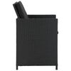vidaXL 5 pcs conjunto jantar exterior com almofad&otilde;es vime PE preto