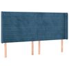 vidaXL Cama box spring c/ colch&atilde;o/LED 160x200 cm veludo azul-escuro