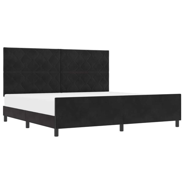 vidaXL Cama Box com cabeceira Preto 200 x 200 cm Veludo