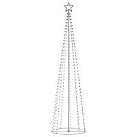 vidaXL Árvore de Natal em cone 400 luzes LED branco quente 100x360 cm