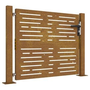 vidaXL Port&atilde;o de jardim 100x75 cm em a&ccedil;o corten com design quadrado