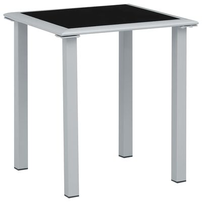 vidaXL Espreguiçadeiras com mesa 2 pcs alumínio preto