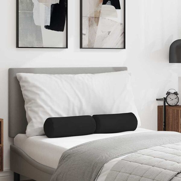 vidaXL Almofadas de Apoio 2 pcs Preto &Oslash; 15 x 40 cm