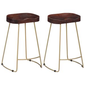 vidaXL Bancos de bar Gavin 2 pcs madeira mangueira maci&ccedil;a