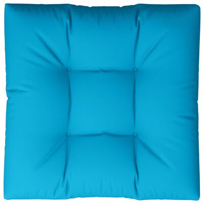 vidaXL Almofadão sofá de paletes 80x80x12 cm tecido azul