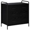 vidaXL Gabinete de Gavetas Carvalho Preto 70 x 39,5 x 71 cm