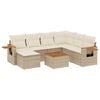 vidaXL 8 pcs conjunto de sof&aacute;s p/ jardim com almofad&otilde;es vime PE bege