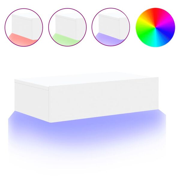 vidaXL Móvel de TV com luzes LED 60x35x15,5 cm branco