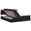 vidaXL Cama de Armazenamento LED com Colch&atilde;o Preto 200 x 200 cm Tecido