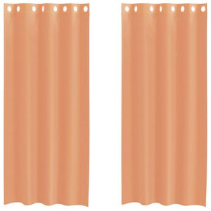 vidaXL Cortinas de voile com ilh&oacute;s 2 pcs terracota