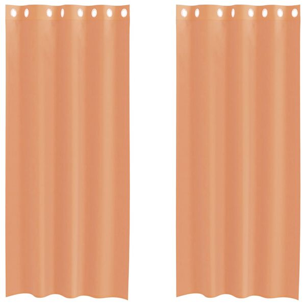 vidaXL Cortinas de voile com ilhós 2 pcs terracota
