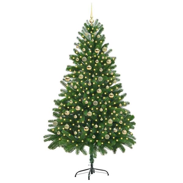 vidaXL &Aacute;rvore de Natal com 300 LEDs com suporte Verde 210 cm PE