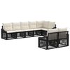vidaXL Conjunto de Sof&aacute; de Jardim 8 pcs Preto vime PE