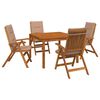 vidaXL Conjunto de Jantar de Jardim de 5 Pe&ccedil;as Natural