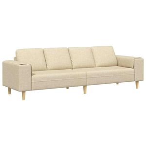 vidaXL Sof&aacute; de Sala de Estar Creme 250 x 77 x 76 cm Poli&eacute;ster