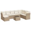 vidaXL 9 pcs conjunto de sof&aacute;s p/ jardim com almofad&otilde;es vime PE bege