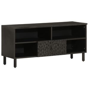 vidaXL M&oacute;vel de TV 100x33x46 cm madeira de mangueira maci&ccedil;a preto