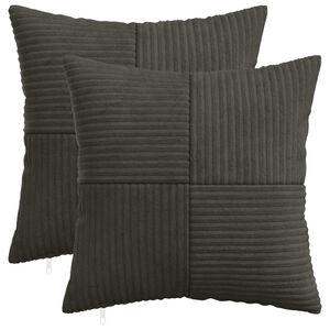 vidaXL Capa almofada 2 pcs ALMELO Antracite 30 x 30 cm cord&atilde;o