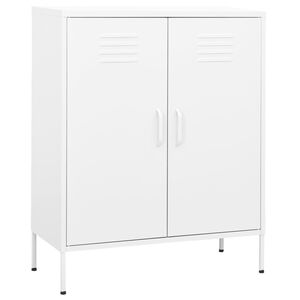 vidaXL Arm&aacute;rio de arruma&ccedil;&atilde;o a&ccedil;o 80x35x101,5 cm branco