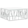 vidaXL Mesa de centro 80x80x40 cm a&ccedil;o inoxid&aacute;vel e vidro prateado