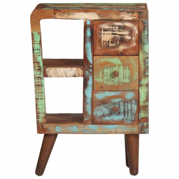 vidaXL Aparador 55x30x80 cm madeira recuperada maci&ccedil;a