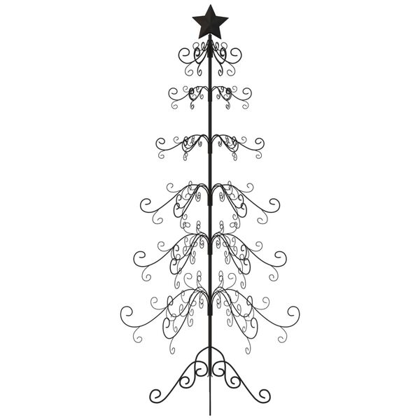 vidaXL Árvore de Natal para decoração 180 cm metal preto