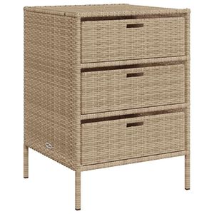vidaXL Arm&aacute;rio de arruma&ccedil;&atilde;o para jardim 55x59x80 cm vime PE bege