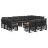 vidaXL Conjunto de Sof&aacute;s para Exterior 14 pcs Preto e Cinza Escuro