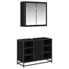 vidaXL Conjunto de M&oacute;veis para Banheiro com porta 2 pcs Carvalho Preto