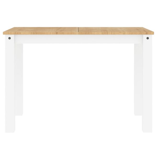 vidaXL Mesa de jantar Panama 112x60x75 cm pinho maci&ccedil;o branco