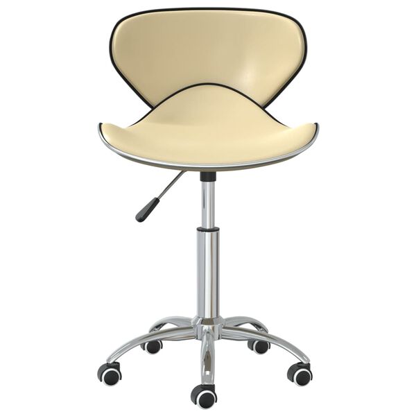 vidaXL Cadeiras de jantar giratórias 4 pcs couro art. creme