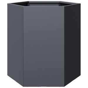 vidaXL Vaso/floreira de jardim hexagonal 46x40x45 cm a&ccedil;o antracite