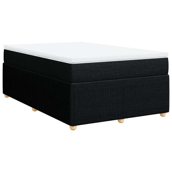 vidaXL Cama boxspring com colch&atilde;o 120x190 cm tecido preto