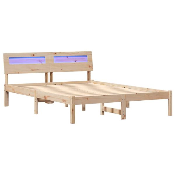 vidaXL Estrutura da Cama com cabeceira Castanho 140 x 190 cm