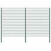 vidaXL Painel de veda&ccedil;&atilde;o com postes de ferro 349x200 cm verde