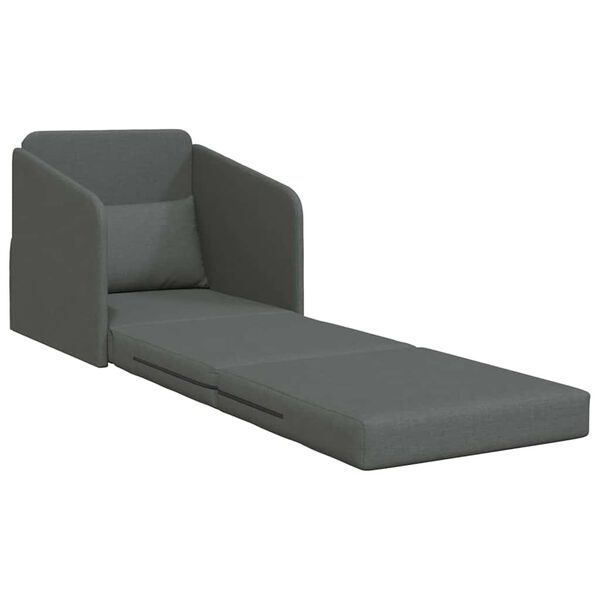vidaXL Sof&aacute;-Cama Cinza Escuro 65 x 80 x 83 cm tecido