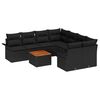vidaXL Conjunto de Sof&aacute; de Jardim 9 unid. 8-N&uacute;mero de lugares Preto