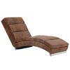 vidaXL Chaise longue camurça artificial castanho