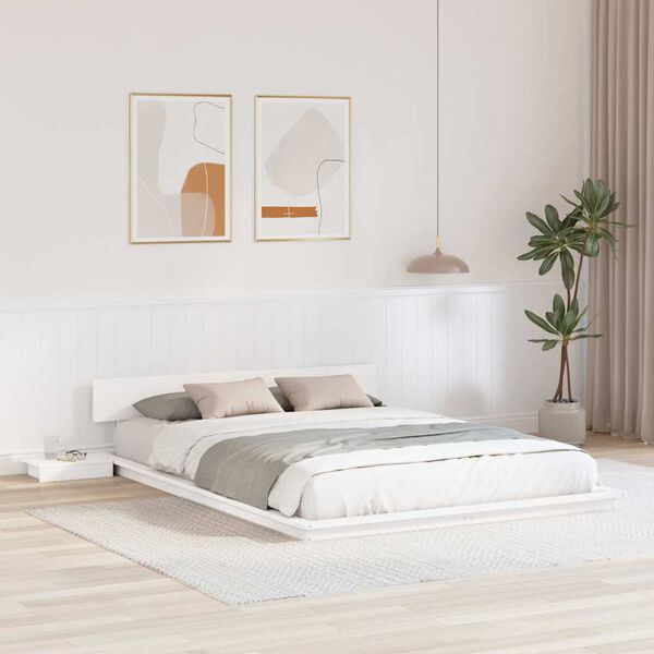 vidaXL Estrutura da Cama Branco 140 x 200 cm madeira