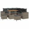 vidaXL Conjunto de Sof&aacute; de Jardim com almofada 8 pcs Cinzeto vime PE
