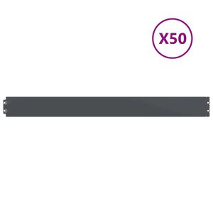vidaXL Orlas de relva 50 pcs antracite 10x103 cm a&ccedil;o laminado a frio