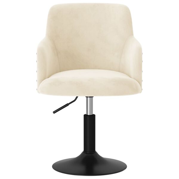 vidaXL Cadeiras de jantar girat&oacute;rias 2 pcs veludo cor creme